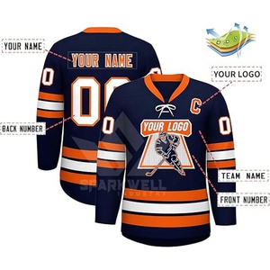Custom Ice Hockey Jersey <b>Men's</b> Full Sleeve Sublimated Polyester Team Numbers <b>Pullover</b> Sport Apparel Adult Regular Fit 3D - Product Image 3