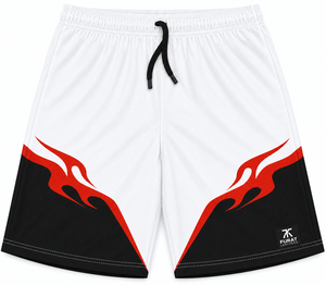 FURAT LEATHERS Men's Sporty <b>Board</b> Shorts White <b>Black</b> Red Leopard Print Quick Dry Elastic Waist Swimwear Short Length Mid Waist - Product Image 2