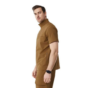 Tenue médicale OEM 2026 de haute qualité pour hommes, avec col, multiples poches, fermeture éclair, manches courtes, idéale pour l'été en milieu hospitalier - Product Image 4