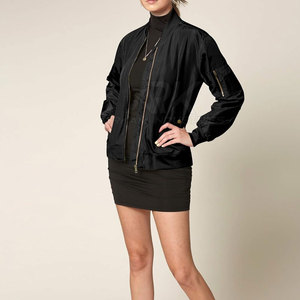 Design Your Own <b>Bomber</b> <b>Jacket</b> Wholesale Price Solid Color <b>Bomber</b> <b>Jacket</b> Nylon Polyester Made <b>Women</b> <b>Bomber</b> <b>Jacket</b> - Product Image 6