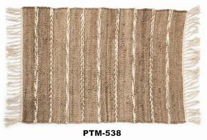 พรมปูพื้นกลางแจ้งลายทางสไตล์โบฮีเมียน ทอแบบแบน ด้านหลังกันลื่น PTM-538 - Product Image 2