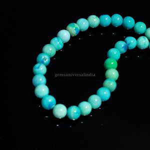 Cuentas Redondas Lisas de Ópalo Azul Natural AAA de 7-8 mm, Cuentas de Piedras Preciosas Naturales para la Fabricación de Joyas, Hilos de 16 Pulgadas a Precio de Mayoreo - Product Image 4
