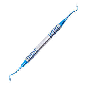 Instrument dentaire composite en titane bleu de qualité supérieure, sculpteur de résine à double extrémité avec poignée ergonomique antidérapante, base Surgi - Product Image 4