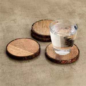 Modern Acacia Wood <b>Coaster</b> Set Shape <b>Teal</b> Resin Inlay Non Slip Mats Pads 5mm Thick Reusable 300mm Diameter Handcrafted Design - Product Image 2