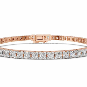 Chaîne de tennis en diamants de laboratoire IGI de luxe, personnalisable, haute joaillerie pour femmes, bracelet de tennis en diamants en or 10k/14k/18k - Product Image 1