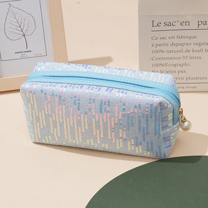 Sequin Cosmetic Bag Zipper <b>Makeup</b> Pouch Portable Travel Toiletry <b>Case</b> Custom Promotional Gift - Product Image 3