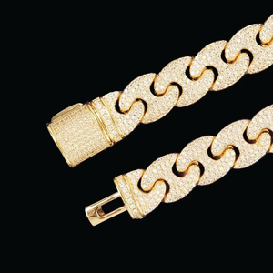 S925 Gold Plated Lab Grown Diamond Link <b>Chain</b> Necklace Hiphop Style Unisex Everyday Wear <b>Chains</b> Jewelry - Product Image 4