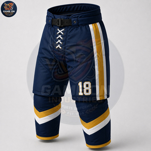 With Private Lable Sublimation Team Sportswear Breathable High Performance New Design Premium Navy Gold Ice Hockey Uniform Sets - Product Image 6
