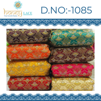 Tissu Premium Fendy en Georgette Tricoté Chaîne Non Tissé Polyester/Nylon/Métallique Brodé de Perles Florales Respirant pour Mariage