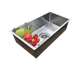 Embossed 304 Stainless Steel Handmade Undermount Single Bowl Rectangular <b>Kitchen</b> <b>Sink</b> Brushed Surface 3-Year Warranty OEM - Product Image 2