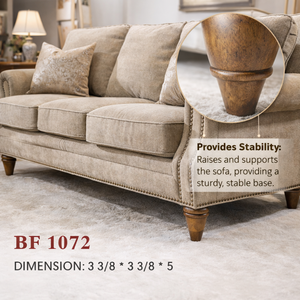 ขาเฟอร์นิเจอร์ไม้สั้น ขาโต๊ะโซฟาไม้เนื้อแข็ง สไตล์คลาสสิก ผลิตตามสั่ง OEM เวียดนาม - Product Image 2