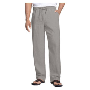 Pantalón Casual de Lino para Hombre, de Primera Calidad, Ligero, de Secado Rápido, Estilo Único, Tela Oxford de Lino y Viscosa, Corte Regular, Disponible - Product Image 1