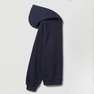 Sudadera con Capucha Azul Marino para Mujer, Personalizable con Logotipo, Color Sólido, Felpa de Algodón, Manga Larga con Bolsillos, Corte Regular, Otoño - Product Image 3