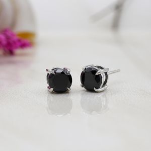 Black Onyx <b>Stud</b> Earrings Minimalist Gemstone Jewelry 925 Sterling <b>Silver</b> Elegant Gift For Women Fine Jewelry - Product Image 5