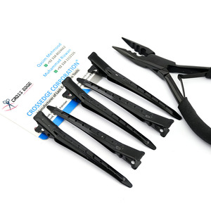 Clips de sectionnement pour le coiffage, outils pour extensions de cheveux, clips de séparation de cheveux de salon, grands clips de coiffure en bec de canard en acier inoxydable - Product Image 2