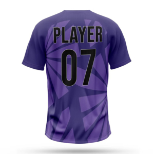 Purple Geometric Pattern Baseball Jersey Men's Short Sleeve Moisture Wicking Sublimated Print Regular Fit Adult Sport Apparel - Product Image 3