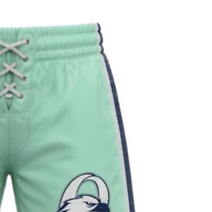 Men Mint <b>Green</b> Sublimated Ice Hockey Printed Shorts Polyester Drawstring Side Stripe Sports Uniform Match Wear Clothing - Product Image 3