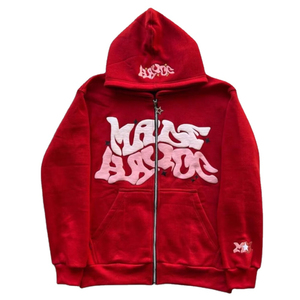 Sweat à capuche streetwear à fermeture éclair intégrale – Impression 3D en relief personnalisée – Mélange de coton et de polaire - Product Image 2