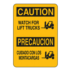 Señal de Advertencia Bilingüe para Montacargas en Almacenes y Áreas Industriales - Product Image 3