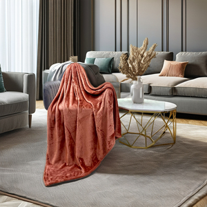 Lujosa manta de lana de microfelpa de verano, edredón de lana de Coral cálido y ligero con patrón sólido acolchado Extra largo doble/Doble - Product Image 2