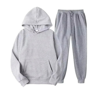 Ensemble sweat à capuche et jogging bordeaux, couleur unie, survêtement décontracté, pantalon à cordon de serrage à manches longues, 100 % coton, pour l'automne - Product Image 2