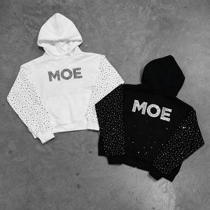 เสื้อฮู้ดดี้ประดับคริสตัลวิบวับทันสมัย สไตล์สตรีทแวร์ ทรงโอเวอร์ไซส์ รับทำโลโก้ตามสั่ง ผลิตในสหรัฐอเมริกา - Product Image 1