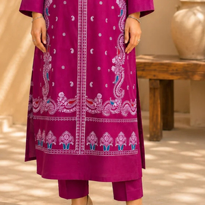 Nouvel ensemble 2 pièces pour femme en soie brute, Salwar Kameez, couleur personnalisée, élégant, qualité supérieure, Pakistan, service OEM en gros SHEEZA.D - Product Image 3