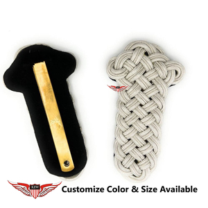 KEW Mylar Thread Customized <b>Braided</b> Shoulder Board Epaulettes Eco-Friendly Embroidered Costume <b>Accessory</b> Durable - Product Image 4