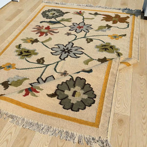 Tapis tissé à la main en laine à motifs abstraits, écologique, adapté aux animaux domestiques, moderne, à poils ras et fins, pour salon - Product Image 2