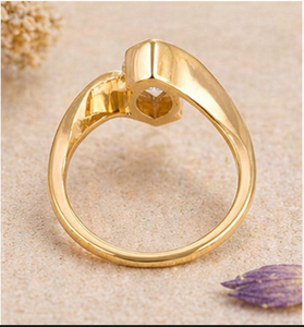 14K Gold Marquise Diamond Ring Minimalist Open Band Engagement Ring Fine Jewelry <b>Wedding</b> <b>Gift</b> for Women - Product Image 4