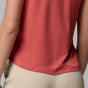 T-shirt pour femme à col en V, toucher doux, haut léger pour femme, matière polyester respirante et douce, avec logo personnalisé, design décontracté - Product Image 6