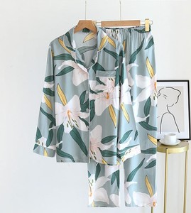 Women's Pink <b>Waffle</b> Cotton Pajamas Cartoon Print Long Sleeve Full Length Soft Cozy Sleepwear Spring Season - Product Image 4