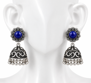 Pendientes de plata oxidada con ónix al por mayor, proveedor a granel, estilo bohemio, diseño floral, regalo de boda para mujer, stock disponible - Product Image 4