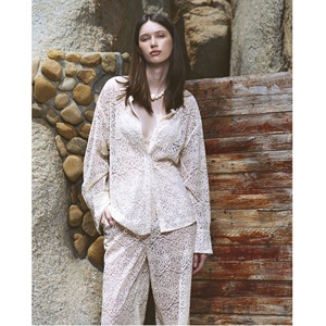 Productos de Venta Caliente 2026, Pantalones para Mujer, Elegantes Pantalones Anchos de Encaje, ODM, Pantalones de Encaje de Algodón Orgánico Japonés para Mujer - Product Image 3