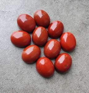 Piedra preciosa ovalada de jaspe rojo natural, piedra suelta para fabricación de joyas, suministros de artesanía, coleccionable - Product Image 2