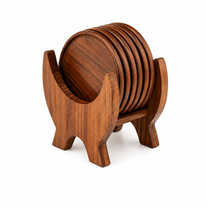 Support de sous-verres en bois écologique, design minimaliste rond, plateau de rangement durable pour table, pour salon, utilisation en intérieur - Product Image 3