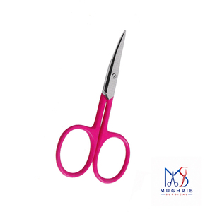 Ciseaux à cuticules droits en acier inoxydable de 9 cm, à lame tranchante, manche rose perforé, durables, pour droitiers - Product Image 2