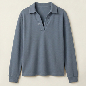 Conjunto de Sudadera y Pantalones de Chándal para Mujer, Tallas Grandes, Diseño de Logotipo Personalizado, Bordado, Estilo Urbano, Primavera, 100% Algodón Lavado, Largo hasta la Rodilla - Product Image 1