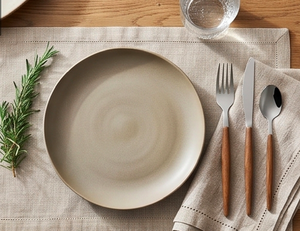 Ensemble de couverts à manche en bois avec finition miroir en acier inoxydable, passe au lave-vaisselle, design minimaliste pour la table de cuisine - Product Image 5