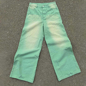 Jeans Baggy Vintage Personnalisables pour Hommes – Pantalon en Denim Délavé Coupe Large Style Hip Hop – Tenue Décontractée Pure - Product Image 4