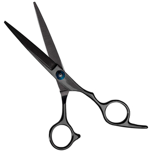 Ciseaux de barbier professionnels de 5,5 pouces, ciseaux à cheveux en acier inoxydable de 6 pouces, lame tranchante, outil de coiffure noir - Product Image 1