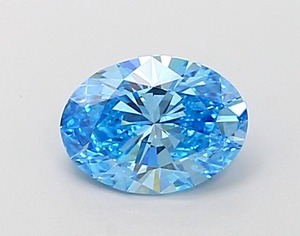 Diamant ovale bleu vif fantaisie de 0,90 carat, cultivé en laboratoire, certifié IGI, VS1, polissage excellent, pierre précieuse synthétique CVD pour bijoux fins - Product Image 1