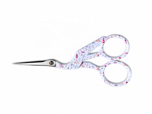 Ciseaux à broder professionnels en acier inoxydable, pointus et tranchants, pour couture et artisanat, avec poignée décorative imprimée - Product Image 1