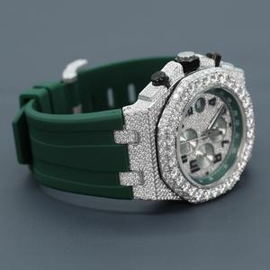 Wholesale Super Luxury Green Strap Quartz <b>Watch</b> <b>for</b> <b>Men</b> VVS D Colour Moissanite <b>Watches</b> Sport Iced <b>Watches</b> Uk Timepiece Reloj - Product Image 1