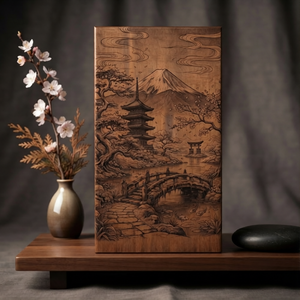 Urne funéraire en bois avec paysage de cerisier, urne commémorative pour cendres, urne de crémation personnalisée gravée, fournitures funéraires - Product Image 6