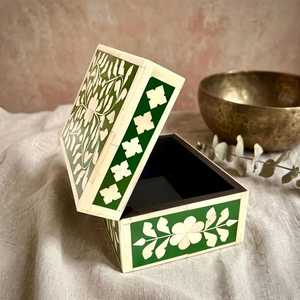 Custom Bone Inlay Jewelry <b>Box</b> Handmade Jewelry Organizer <b>with</b> <b>Lid</b> for Ring Necklace Bracelet Earring Storage <b>Decoration</b> - Product Image 2