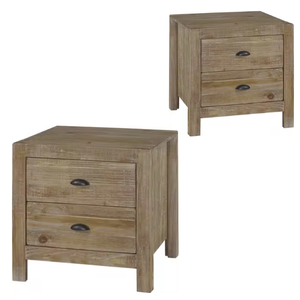 Mesitas de noche de color de madera natural, dos cajones, muebles convertibles y duraderos, muebles de calidad superior - Product Image 4