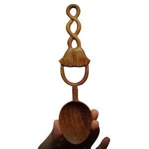 VINTAGE WOOD SPOON WITH ATTRACTIVE HEART SHAPE AND MULTIPLE EXOTIC SHAPES WOODEN SPOON HAND CARVED IN VIETNAM - Product Image 6