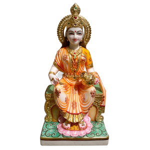 18 Inch Marble Annapurna Statue | Handcrafted White Marble Annapurna Devi Murti | Premium Hindu Goddess Idol | MALIYAS - Product Image 1