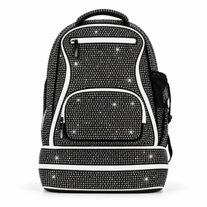 Sac à dos pour homme orné de strass, scintillant, clouté de cristaux, léger, en polyester, avec fermeture éclair, idéal pour l'école, les voyages et le shopping - Product Image 1